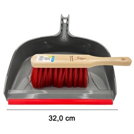 Peggy Perfect 3185 Construction Site Dust Pan and Brush, Red