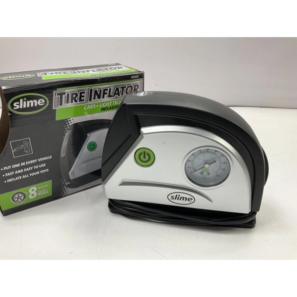 Slime 40050 Tire Inflator Pump, Portable With 100 Psi Gauge,