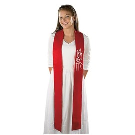 Trinity Church Supply Descending Dove Confirmation Stole Christian Roman Catholic Priest Clergy Liturgical Vestment for Regular Worship, Red, 45 Inch Length