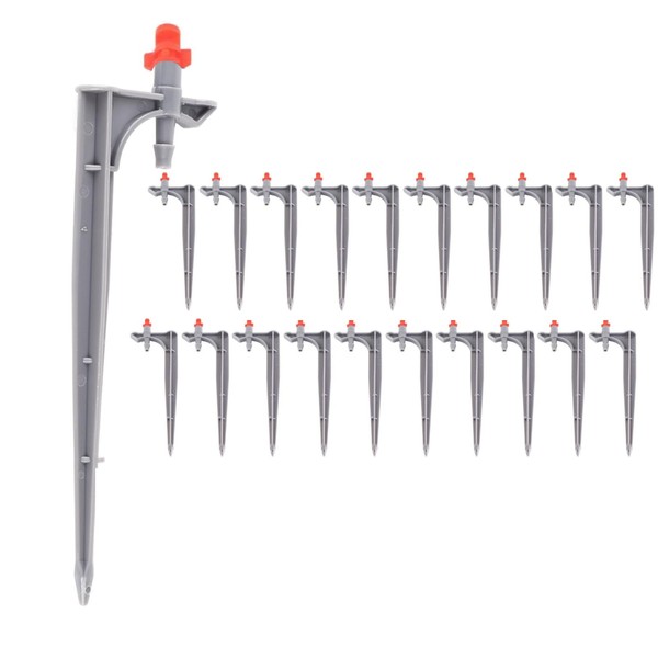 20PCS Drip Irrigation Emitters,360 Degree with Plunger Adjustable Irrigation Drippers