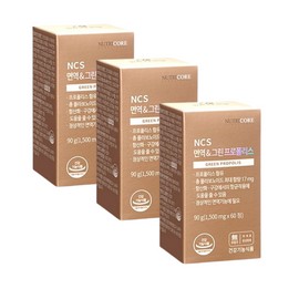 Nutricore NCS Immunene Green Propolis 1500mg x 60 tablets x 3 boxes, 3 month supply / 뉴트리코어 NCS 면역엔 그린프로폴리스 1500mg x 60정 x 3박스 3개월분
