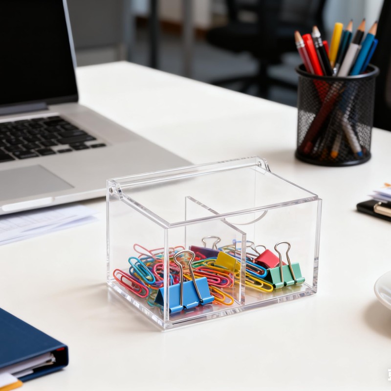 Goklmn Clear Acrylic Cotton Swab Ball Holder Qtip Organizer with