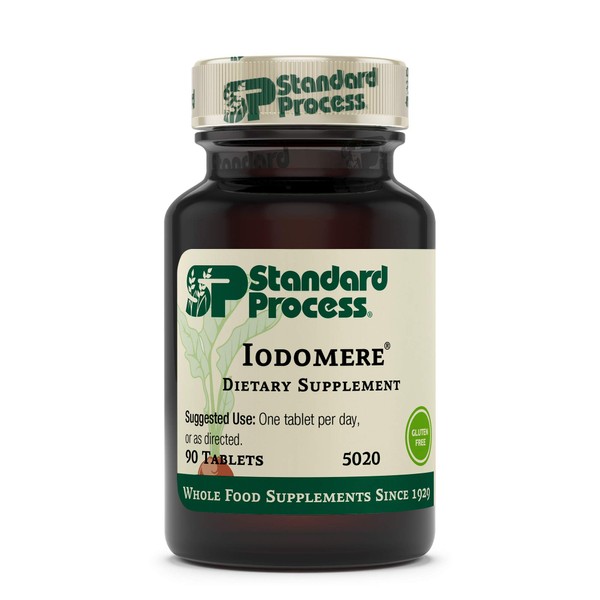 Standard Process Iodomere - Whole Food Metabolism and Thyroid Support with Echinacea Purpurea, Green Lipped Mussel, Organic Carrot, Organic Sweet Potato, and Iodine - 90 Tablets