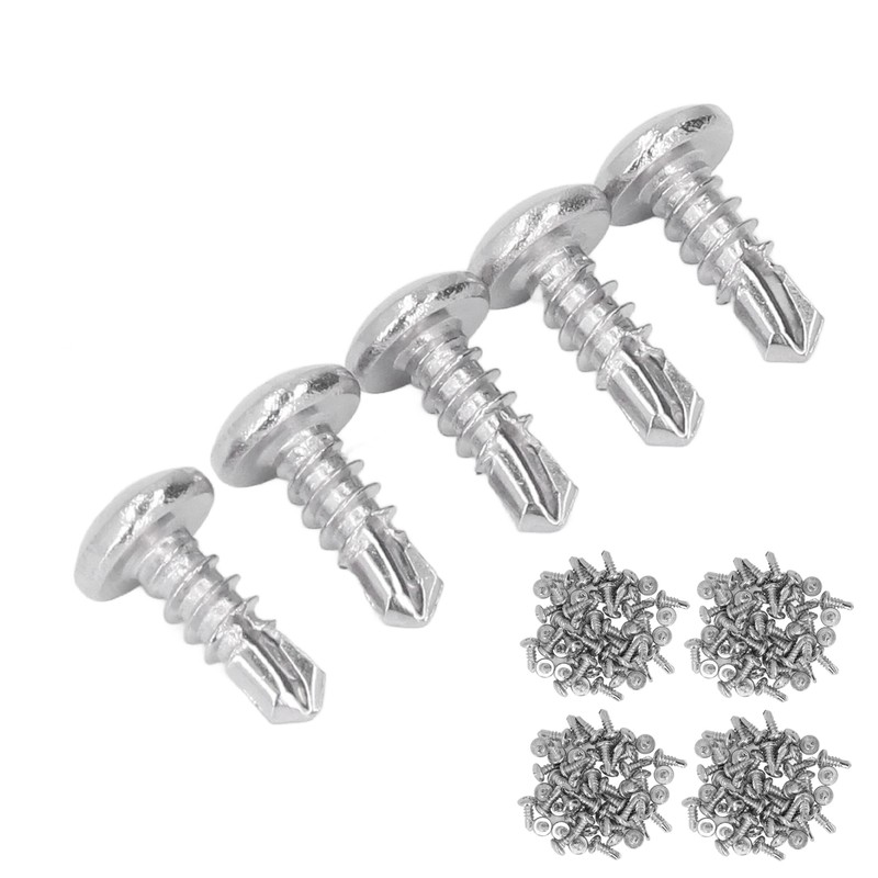 200PCS Self Drilling Screws 304 Stainless Steel Round Head Drill