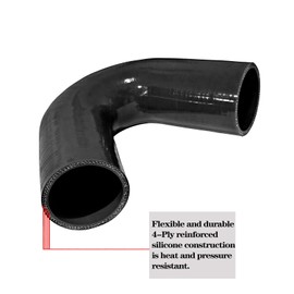 Haturmyko ID 2.5 inch (63mm) 135 Degree Elbow Silicone Coupler Hose, 6" (150mm) Leg Length Universal 4-Ply Reinforced Straight Silicone Pipe Intake Radiator Hose