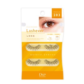 DUP Lashever Long Series False Eyelashes, Natural Looking, Japanese Natural Looking Fake Eyelashes A Day Long Lasting Wear, Lightweight & Comfortable, 2 Pairs, Long 203 Black