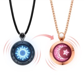 TOTWOO Pack of 2 Couples Necklaces with Bluetooth Coupling for Men/Women/Couples Chains for Him and Her Long Distance Relationship Gifts Friendship Chain Men's Chain Intelligent Connection Vibration