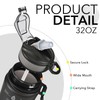 Hyeta 32oz Water Bottles with Straw - Stay Motivated and