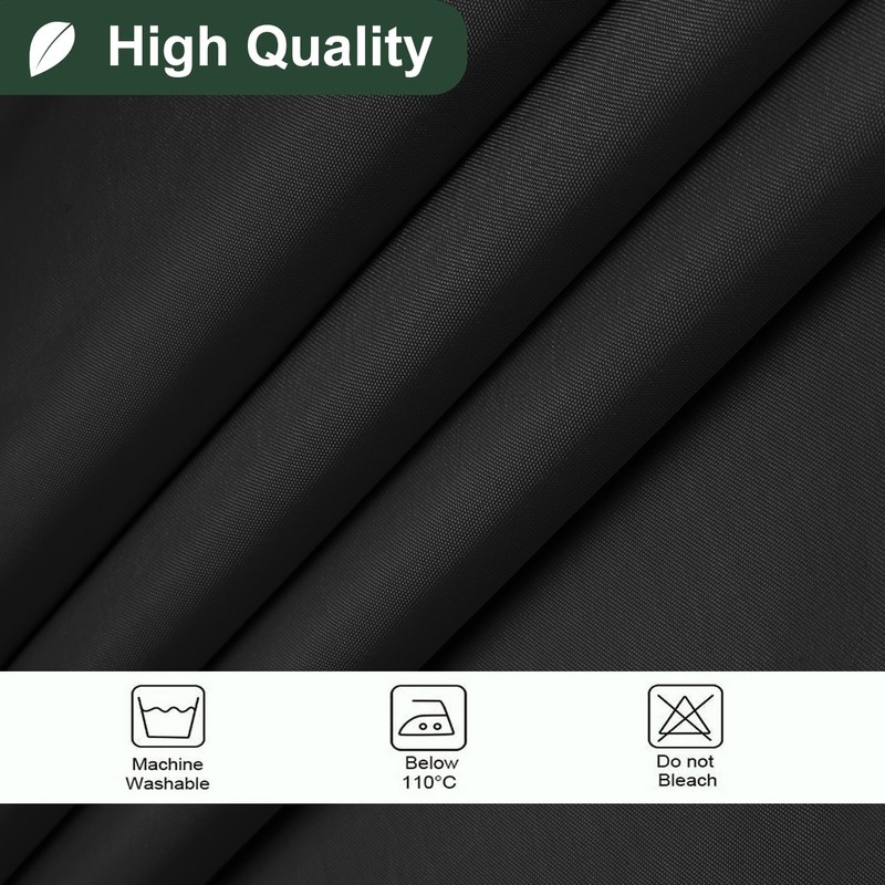 UFRIDAY Black Fabric Shower Curtain Liner 72 x 72 inches