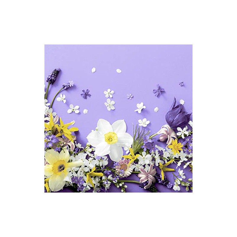 20 Cocktail Napkins Spring on Purple Flowers Easter Table Decoration
