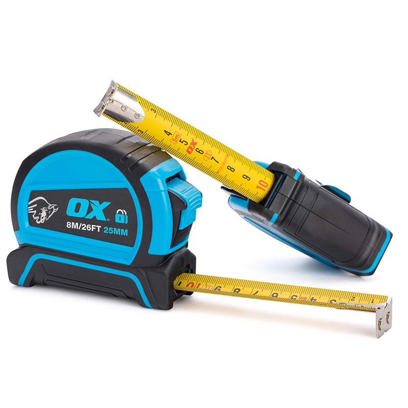 OX Pro Dual Auto Lock Tape Measure - 8m