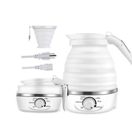 RAREONES 0.6L Foldable Travel Kettle | Portable Electric Tea Kettle with Cup | Temperature Control & Auto Keep Warm,Collapsible & Folding Small Kettle for Boiling Water