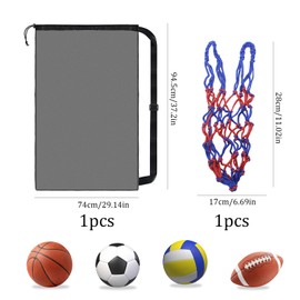 Vaskula Extra Large Ball Net Ball Storage Ball Net for 10 Balls with Drawstring Mesh Bag Ball Bag Football for Football Basketball Handball Volleyball (75 x 100 cm)