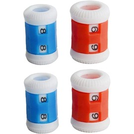 4Pcs 2 Sizes Red and Blue Knit Row Counter,Replacement Reusable Plastic Crochet Knitting Assistant Tools Combi Pack Sizes - 2 Large and 2 Small Crochet Hooks Crochet