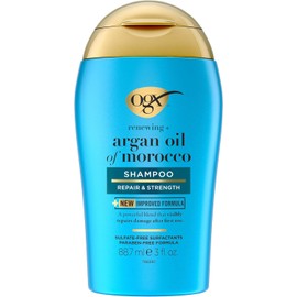 OGX, Shampoo Renovador de Aceite de Argán, Ingredientes Botánicos, Tamaño de Viaje, 88.7 ml