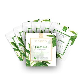 FOREO Máscara de té verde activado por OVNI, paquete de 6, 1 ct.