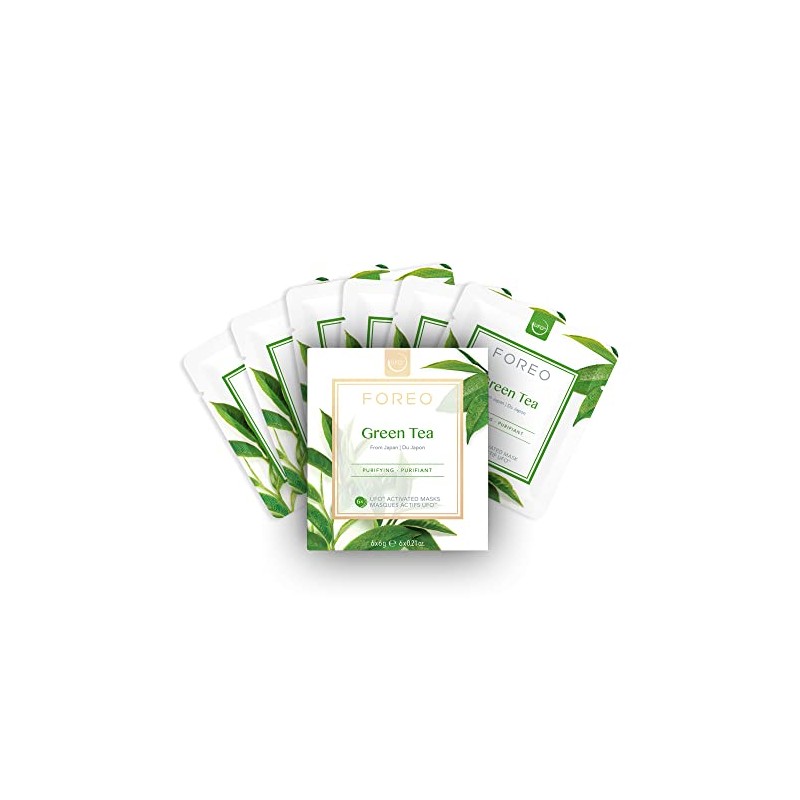 FOREO Máscara de té verde activado por OVNI, paquete de