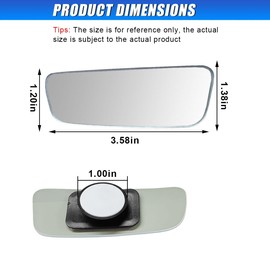 UHANBUT Frameless Car Blind Spot Mirror, Adjustable Wide-Angle Auxiliary Mirrors, HD Glass Automotive Side Rear View Mirror, Stick-On Design Rectangle Convex Mirrors for Car, Truck (049/Frameless)