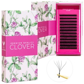 LLBA 5D W-Shaped Clover Eyelashes Extension | 0.07mm Thickness | C/CC/D Curl | 8mm-15mm Mixed & Single Length | Individual Eyelash Extensions | Easy Application & Long Lasting (0.07 CC, 10mm)
