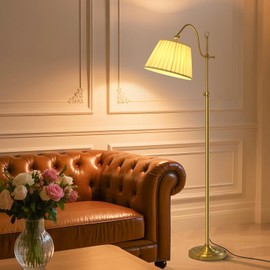 Bright 12W LED Floor Lamps with Smart Remote and Bluetooth,Adjustable Brightness and Color, Gold Brass Boho Mid Century Home Decor,Living Room Sofa Corner Bedroom Bedside Reading Standing Tall Lights