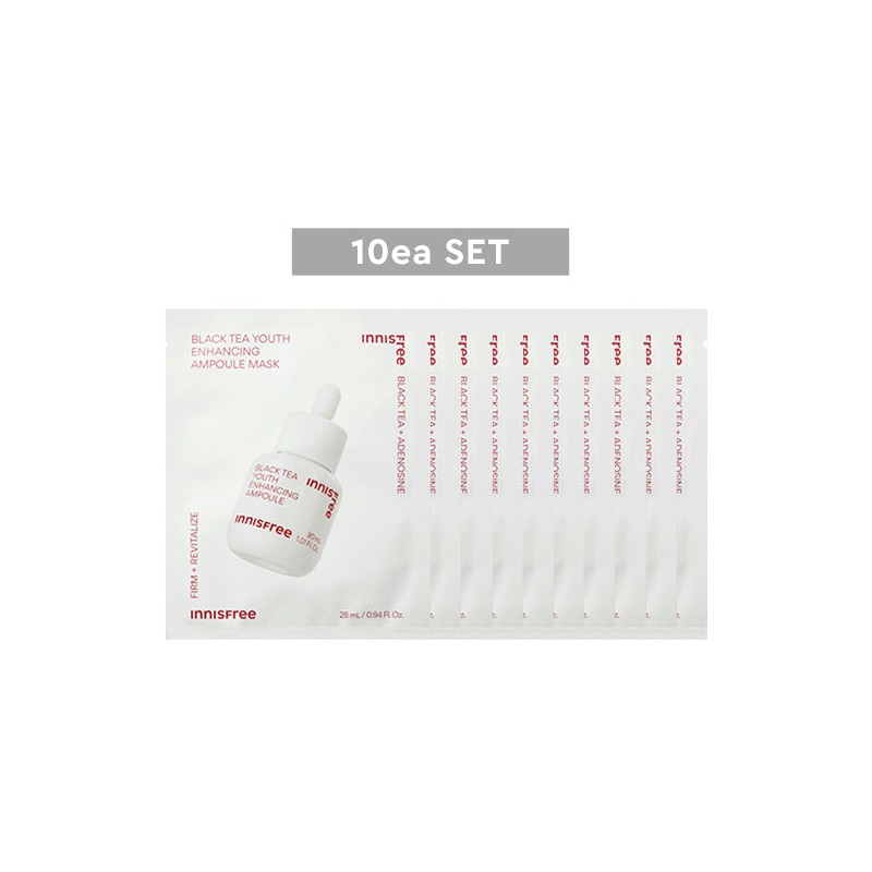 innisfree [10ea SET] INNISFREE Black Tea Youth Enhancing Ampoule Mask