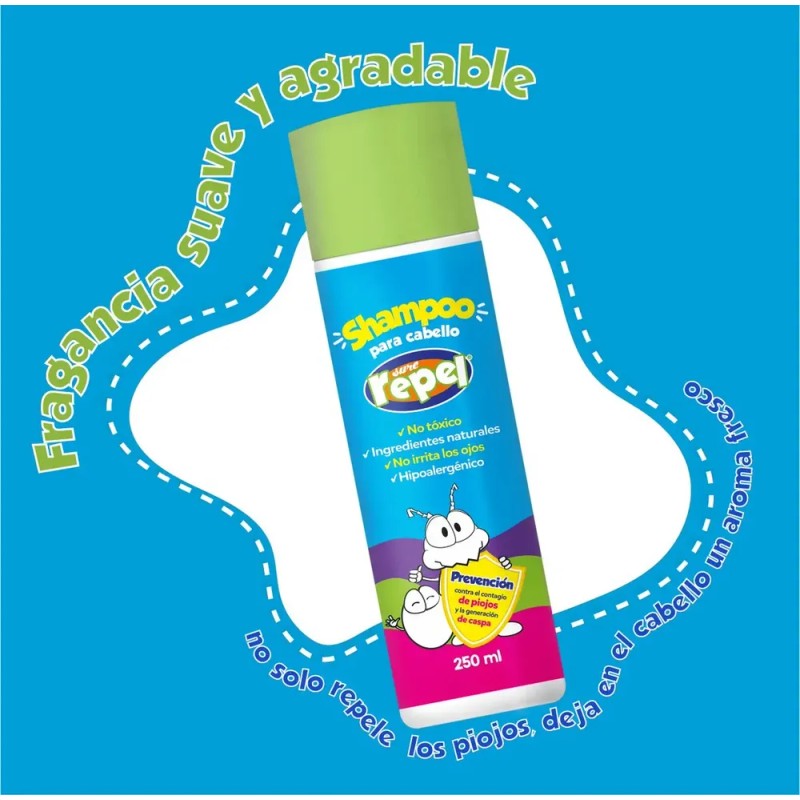 Shampoo Antipiojos Sure Repel Aceite De Árbol De Té Pack2
