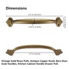Runningfish Vintage Solid Brass Pulls, Antique Copper|Rustic Barn Door Grab