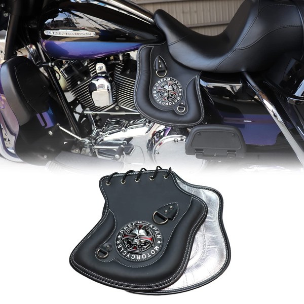 DJ-a390 Motorcycle Saddleshield Deflector Seat, Inseam, Heat Discharge Protection, Overheat, Heat Dare PU Leather, Black, Harley Made in Japan, Made in America