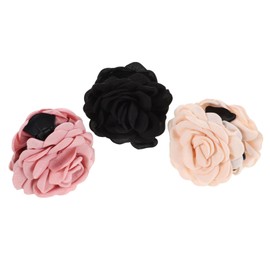 Healeved 3pcs Flower Hair Clips Hawaiian Claw Clips for Vacation Rose Barrettes Cute Large Hairpins for Thick And Thin Hair Accessories Women Girls