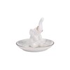 HOME SMILE White Elephant Ring Holder with Marble Pattern Dish