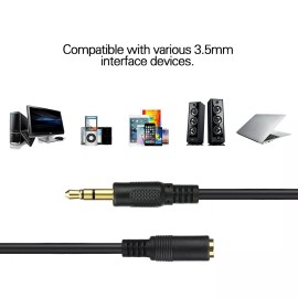 Yellow Price 3.5mm Male to Female M/F Stereo Jack Headphone Extension Cable Aux Audio 10FT