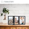 AEVETE 4x6 Triple Picture Frames Black Hinged Folding Photo Frames