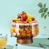 NiHome 123oz Large Glass Trifle Bowl with Elegant Acacia Wood