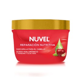 Nuvel Mascarilla Capilar Reparación Nutritiva con Acido Hialuronico + Manzana + Aloe Vera 230 g, Tratamiento Capilar con Ingredientes Nutrivos, Mascarilla para el cabello