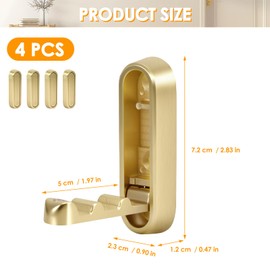 YUNYODA 4Pcs Foldable Wall Hanging Hooks, Zinc Alloy Folding Wall Hooks for Hanging Heavy Duty Coat Robe Purse Bathroom Mount Hook Retractable for Bathroom,Closet,Entryway