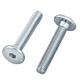 HEXATON M6 x 20mm Hex Socket Flat Head Screws - Full Thread - Pack of 50 - Galvanised Steel - Furniture Screws with Flickering Hop