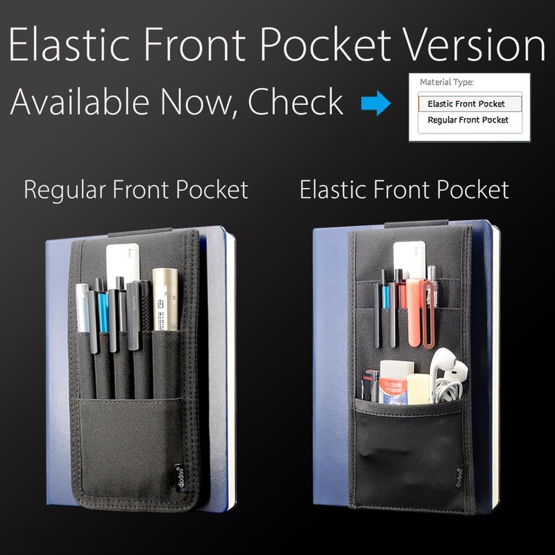 diodrio ペンホルダー、鉛筆ホルダー、ペンスリーブケース、ハードカバージャーナル、ノートブック、本、バインダー用、マルチペンを保持 鉛筆定規 耐久性のある生地、取り外し可能、ゴムバンド黒。