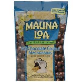 Mauna Loa Premium Hawaiian Roasted Macadamia Nuts, Milk Chocolate Coconut Flavor, 10 Oz Bag (Pack of 1)