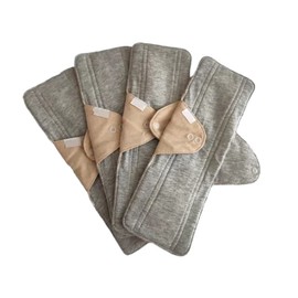 Set of 4, Light Incontinence Pads, Prevents Urine Buildup, Waterproof Pads, 3.4 fl oz (100 cc), Water Absorption, Cloth Napkins, Countermeasure for Frequent Urination, Unisex, Secured with Buttons, Bamboo Fiber Deodorizer, Washable, Reusable, For Regular