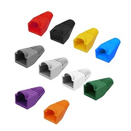 Soft Plastic Ethernet RJ45 Cable Connector Boots Cover Strain Relief Boots CAT5 CAT5E CAT6 CAT6E 100PCS by Copapa (Multicolored)