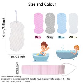 2 Piece Ultra Soft Exfoliating Bath Sponge,Soft Bath Body Shower Sponge,Spa Scrub Exfoliator Dead Skin Remove,3D Bath Sponges for Shower,Reusable Bath Sponge for Adults Children (Grey+White)