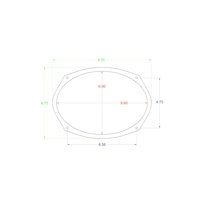 6x9" Speaker Spacers Depth Extender Extending Rings - 1/2" thick