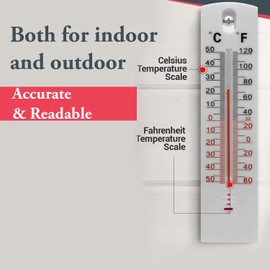 2Pcs Wall Thermometers Wall-Mounted Design Indoor and Outdoor Room Temperature Monitor Accurate Reading Wall Hanging Thermometer
