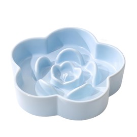 AQUAINNO Slow Feeder Dog Bowls Ceramic, Slow Bowl, Slow Eating Healthy Design for Small Medium Size Dogs, Dog Dishes to Slow Down Eating,Anti Gulping (Light Blue, Small)