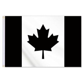 24x36 Inch Black Canada Flag,2x3 FT Dark Canadian Flag,Medium Digitial Double-Printed Durable 150D Thick Polyester Decorations with 2 Brass Grommet