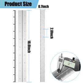 EPHECH Heavy Duty Piano Hinges 18Inch, 2PCS Stainless Steel Piano Hinge with Hole, 0.05" Thickness/1.2" Open Width Continuous Hinge for Folding Cabinet Door Butt Hinge