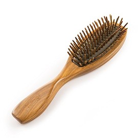 Breezelike Cepillo de pelo para mujer, desenredante de cerdas de madera sin estática, cepillo de madera natural para desenredar el cabello de sándalo 