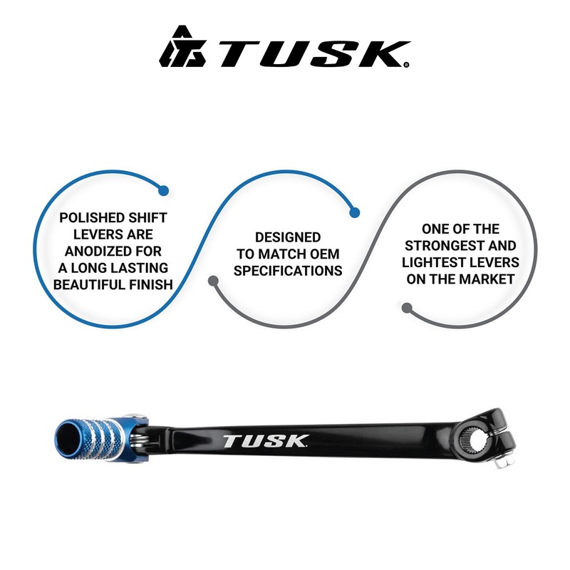 Tusk Folding Shift Lever Black/Blue Tip Compatible with Honda TRX