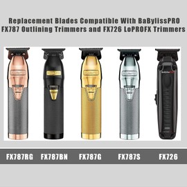 Replacement Trimmer Blades DLC 2.0 Compatible with BaBylissPRO FX787 & FX726,Professional Graphite T-blade for stylist,1 pack (golden)