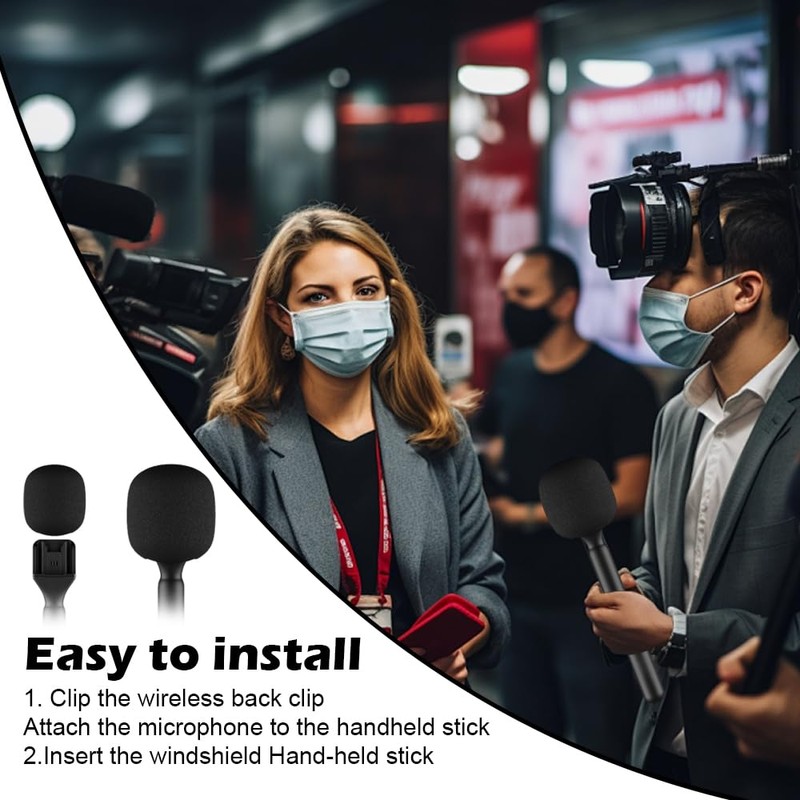 PMTFUMY Microphone Holder with Draft Shield for DJI Mic 1/2